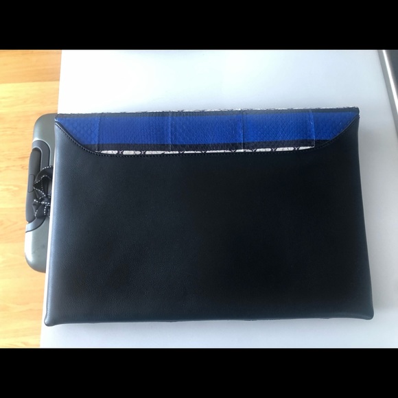 Givenchy snakeskin blue,black and white clutch. - Picture 4 of 7